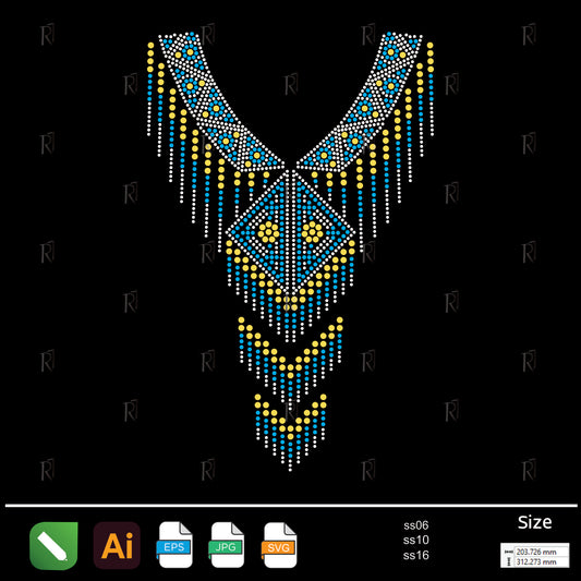 Tribal Fringe Necklace Rhinestone – Premium Rhinestone Design by Rhinestone1