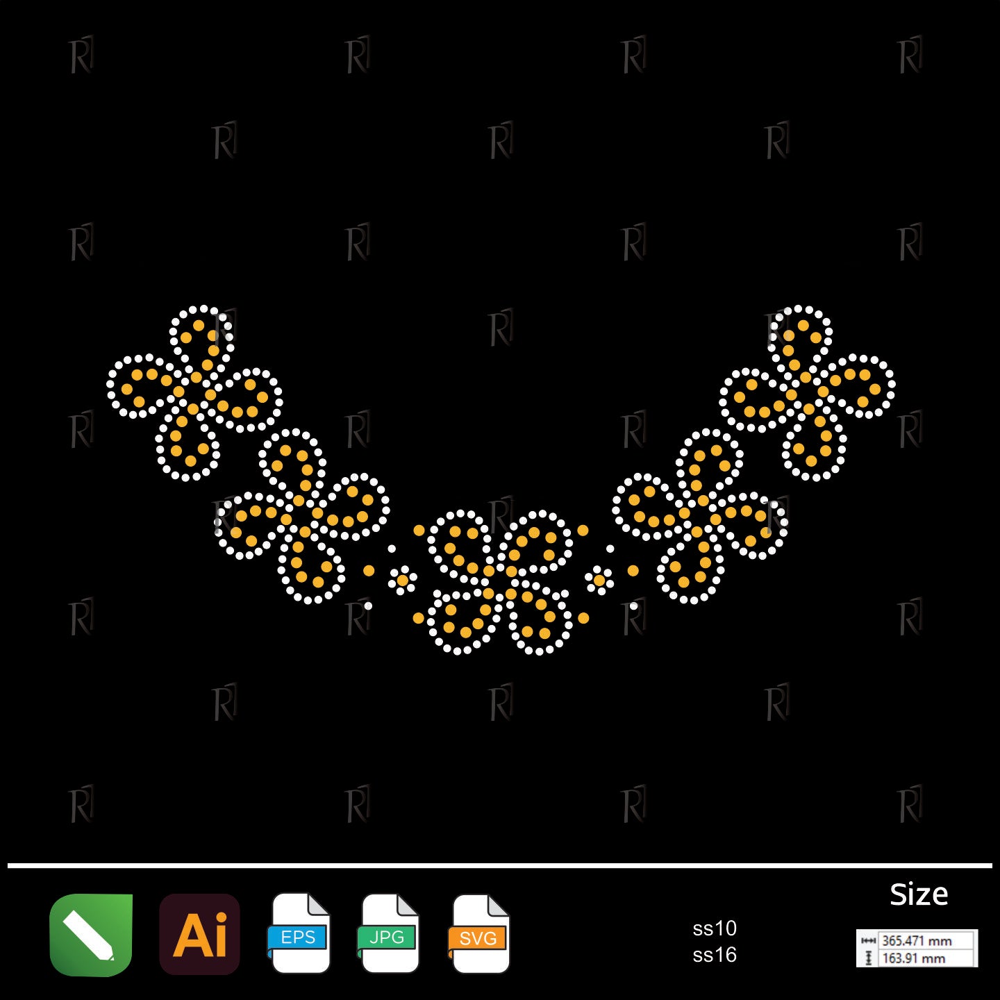 Golden Petal Flower Collar Rhinestone – Premium Rhinestone Design by Rhinestone1