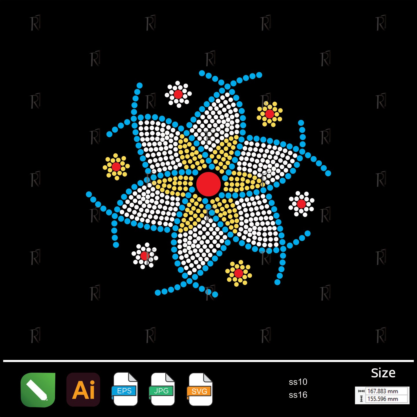 Festival Bloom Star Rhinestone – Premium Rhinestone Design by Rhinestone1