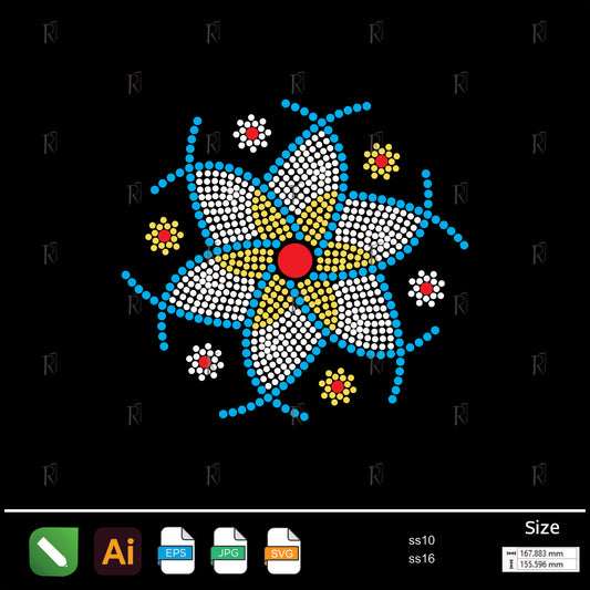 Festival Bloom Star Rhinestone – Premium Rhinestone Design by Rhinestone1