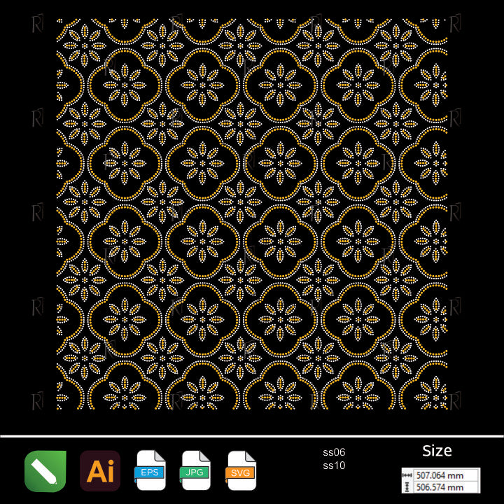 Ornate Floral Trellis Rhinestone Pattern – Premium Rhinestone Design by Rhinestone1