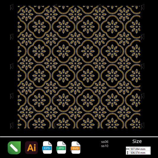 Ornate Floral Trellis Rhinestone Pattern – Premium Rhinestone Design by Rhinestone1