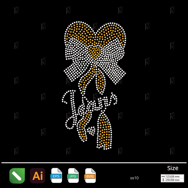 Heart Bow Yours Text Rhinestone – Premium Rhinestone Design by Rhinestone1