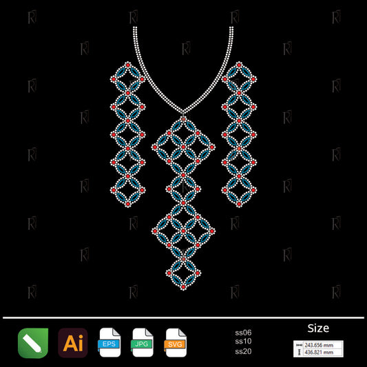 Geometric Diamond Chains Rhinestone – Premium Rhinestone Design by Rhinestone1