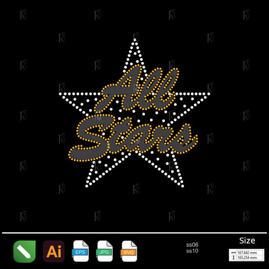 All Stars Rhinestone – Premium Rhinestone Design by Rhinestone1