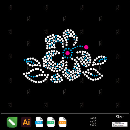 Classic Floral Rhinestone – Premium Rhinestone Design by Rhinestone1