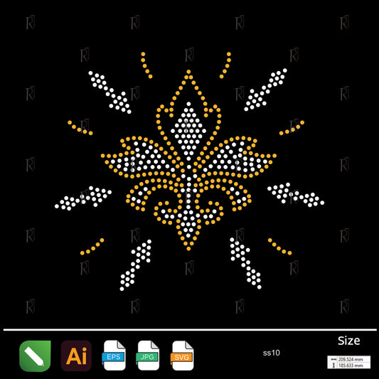 Royal Fleur-de-lis Burst Rhinestone – Premium Rhinestone Design by Rhinestone1