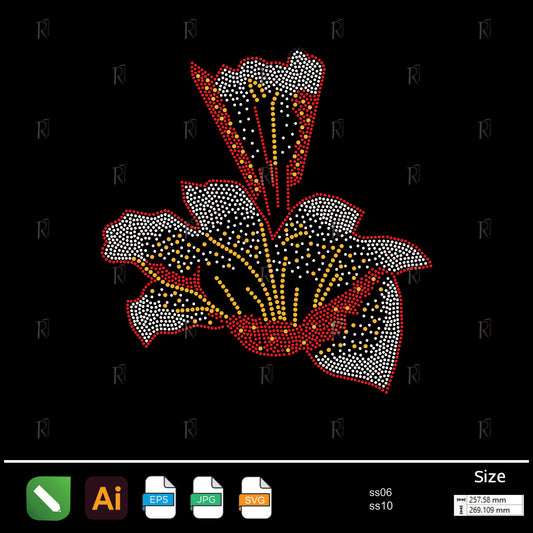 Bold Lily Burst Rhinestone – Premium Rhinestone Design by Rhinestone1