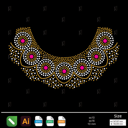 Royal Pink Gem Necklace Rhinestone – Premium Rhinestone Design by Rhinestone1