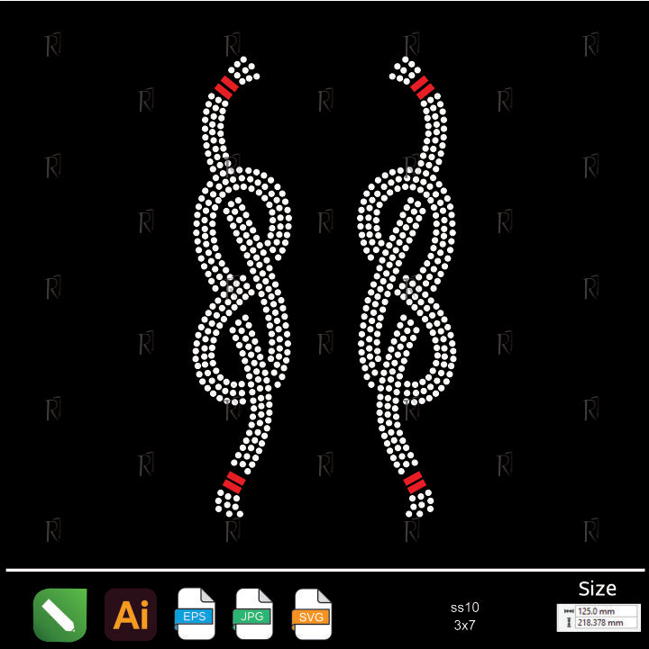 Twisted Knot Pair Rhinestone – Premium Rhinestone Design by Rhinestone1