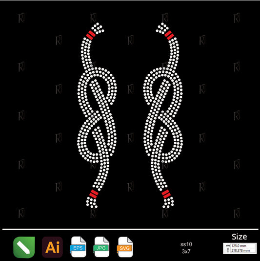 Twisted Knot Pair Rhinestone – Premium Rhinestone Design by Rhinestone1