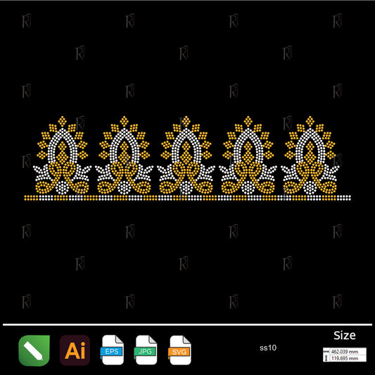 Regal Crown Border Rhinestone – Premium Rhinestone Design by Rhinestone1