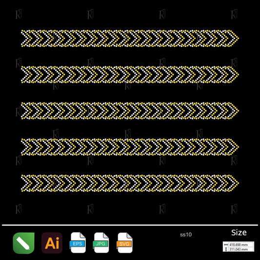 Chevron Arrow Border Rhinestone – Premium Rhinestone Design by Rhinestone1