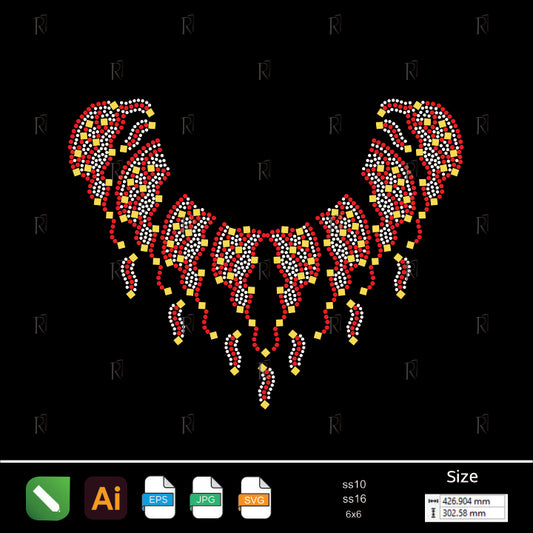 Cascading Gem Drapes – Premium Rhinestone Design by Rhinestone1