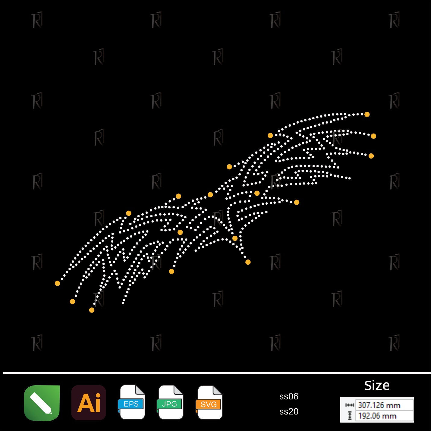 Feather Wings Rhinestone Design – Premium Rhinestone Design by Rhinestone1