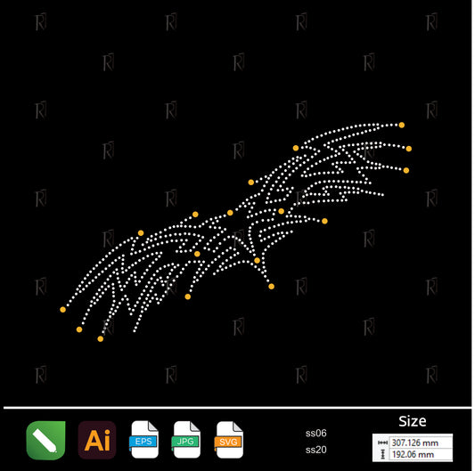Feather Wings Rhinestone Design – Premium Rhinestone Design by Rhinestone1