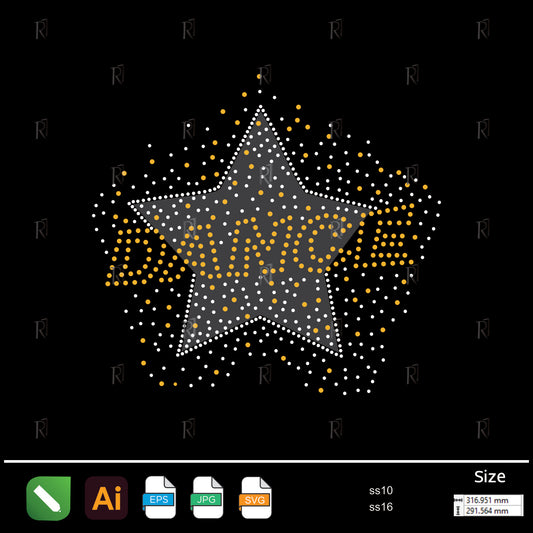 Shining Dance Star Rhinestone – Premium Rhinestone Design by Rhinestone1