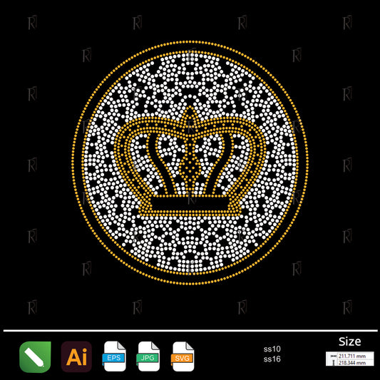Royal Crown Emblem Rhinestone – Premium Rhinestone Design by Rhinestone1