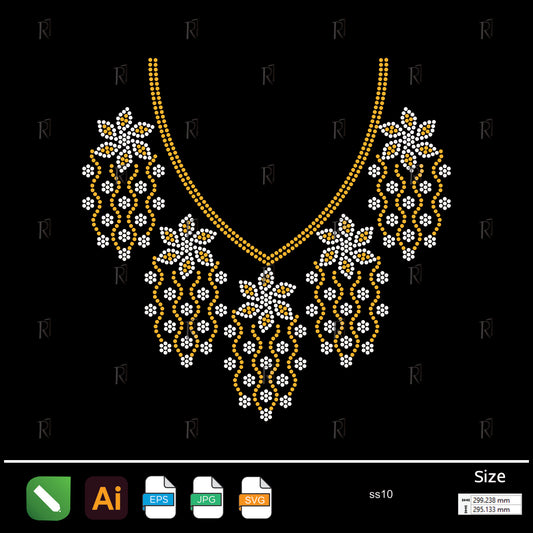 Floral Cascade Necklace Rhinestone – Premium Rhinestone Design by Rhinestone1