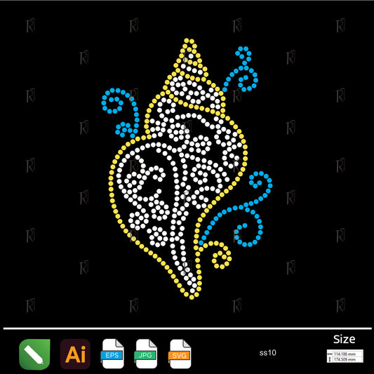 Ocean Shell Rhinestone – Premium Rhinestone Design by Rhinestone1