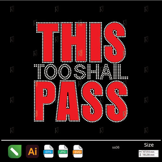 This Too Shall Pass Rhinestone Quote – Premium Rhinestone Design by Rhinestone1