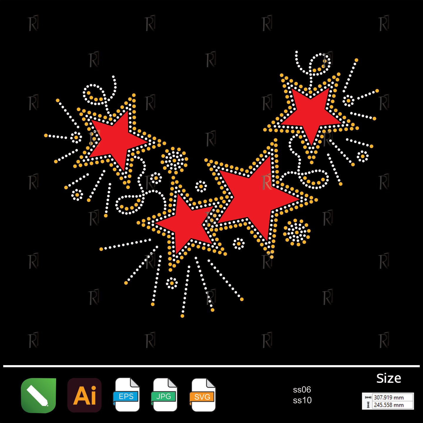 Sparkling Starburst Collar Rhinestone – Premium Rhinestone Design by Rhinestone1