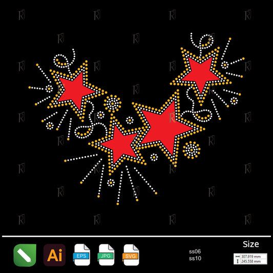 Sparkling Starburst Collar Rhinestone – Premium Rhinestone Design by Rhinestone1