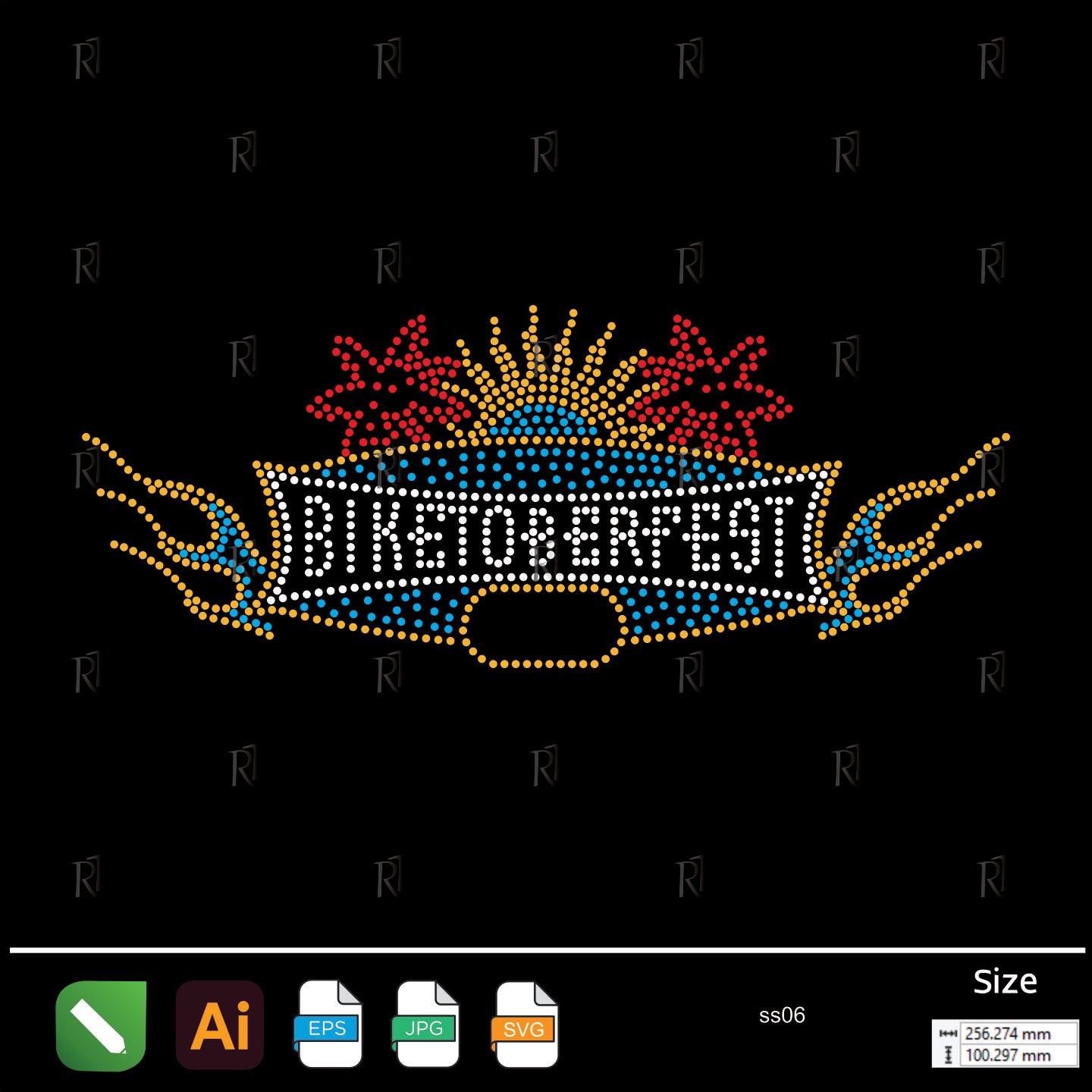Biketoberfest Flames Rhinestone – Premium Rhinestone Design by Rhinestone1