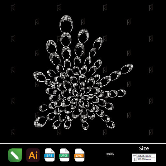 Abstract Petal Burst Rhinestone – Premium Rhinestone Design by Rhinestone1