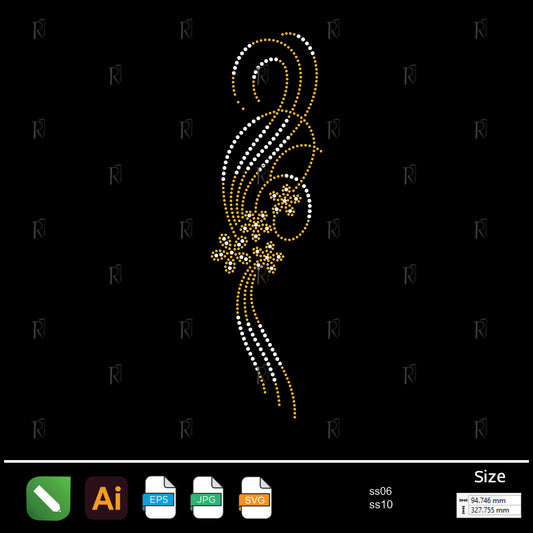 Swirl Blossom Accent Rhinestone – Premium Rhinestone Design by Rhinestone1