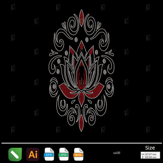 Lotus Elegance Rhinestone – Premium Rhinestone Design by Rhinestone1