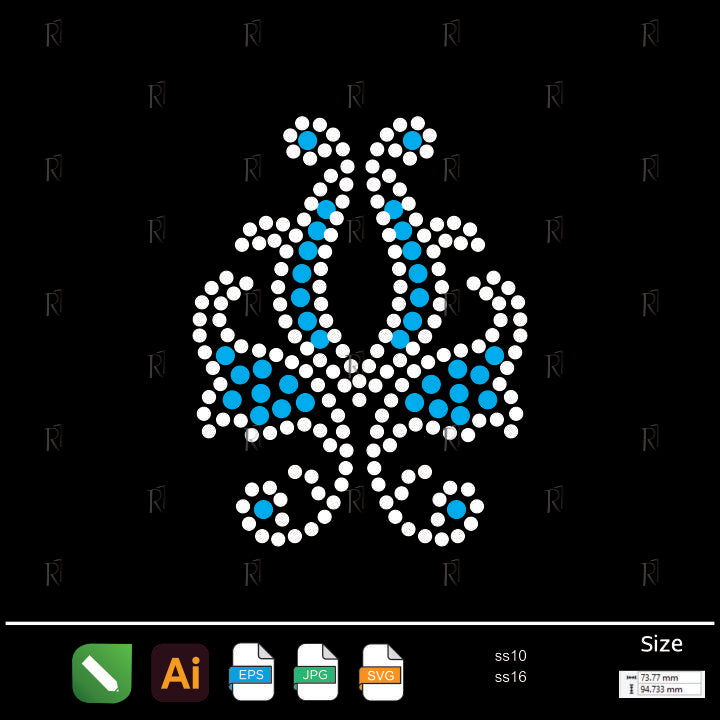 Blue Petal Accent – Premium Rhinestone Design by Rhinestone1