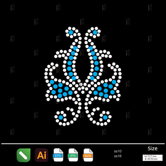 Blue Petal Accent – Premium Rhinestone Design by Rhinestone1