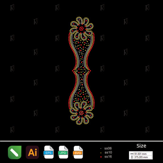 Vintage Floral Brace Rhinestone – Premium Rhinestone Design by Rhinestone1