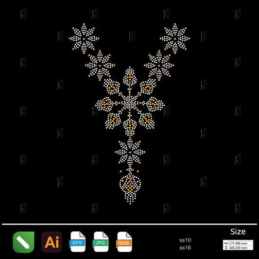 Snowflake Y-Shape Necklace Rhinestone – Premium Rhinestone Design by Rhinestone1