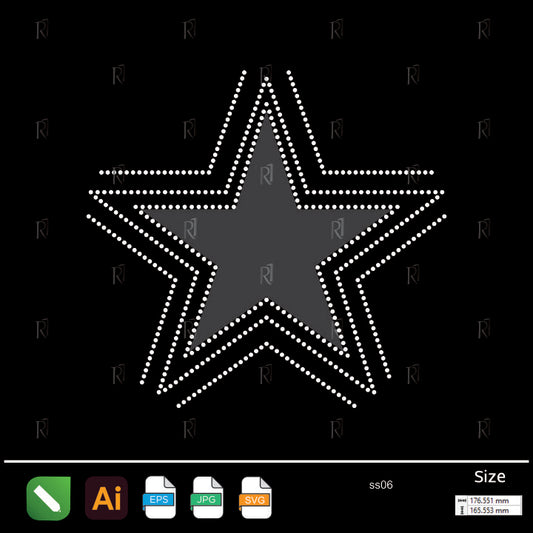 Radiant Star Layers Rhinestone Design – Premium Rhinestone Design by Rhinestone1