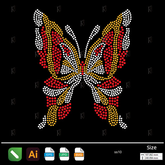Colorful Butterfly Rhinestone Design – Premium Rhinestone Design by Rhinestone1