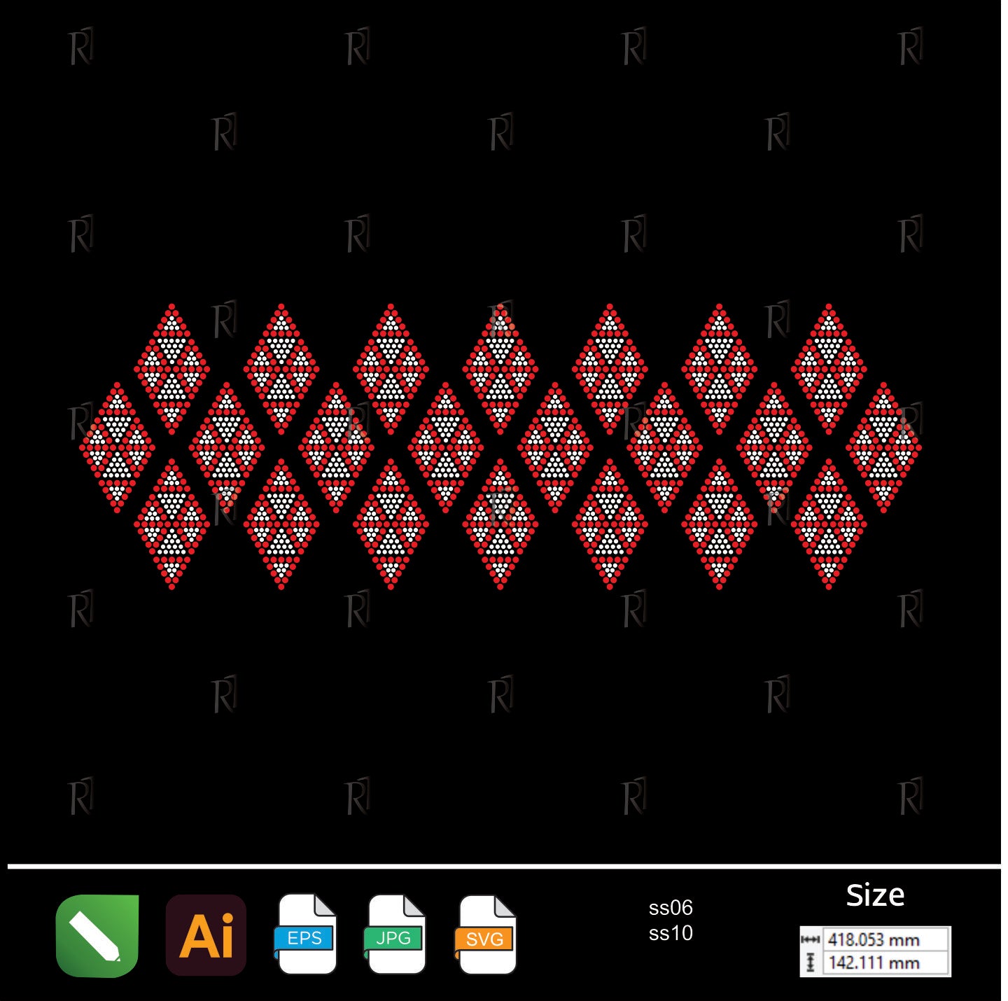 Diamond Tribal Band Rhinestone – Premium Rhinestone Design by Rhinestone1