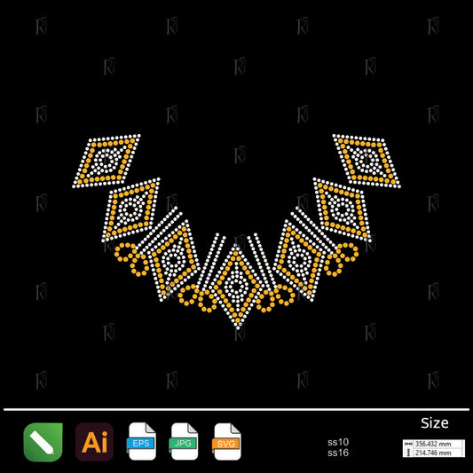 Diamond Collar Pattern Rhinestone – Premium Rhinestone Design by Rhinestone1