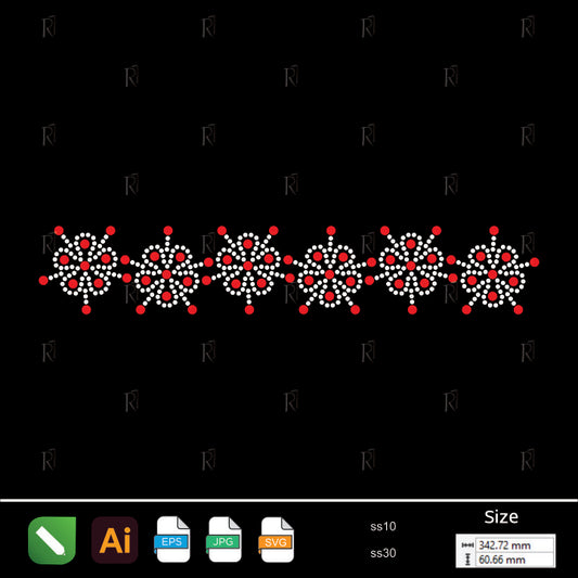Bloom Chain Rhinestone Border – Premium Rhinestone Design by Rhinestone1