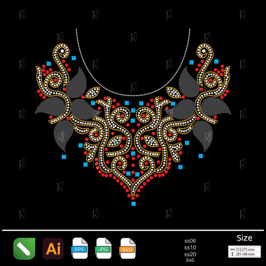 Royal Swirl Ornamental Rhinestone – Premium Rhinestone Design by Rhinestone1