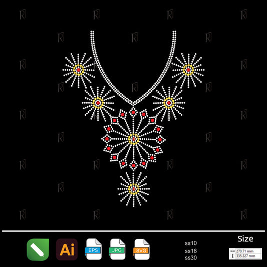 Radiant Blossom Necklace Rhinestone – Premium Rhinestone Design by Rhinestone1
