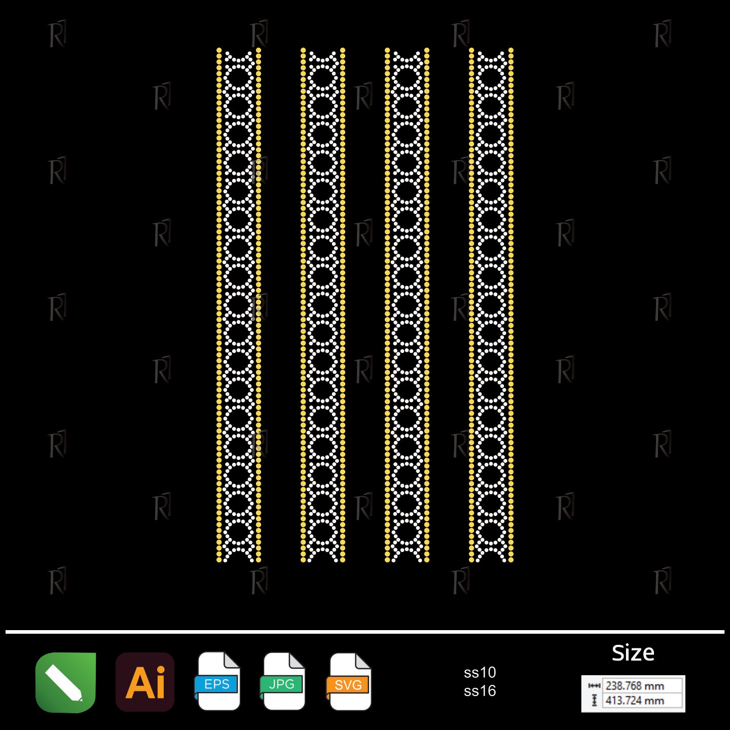 Royal Chain Borders – Premium Rhinestone Design by Rhinestone1