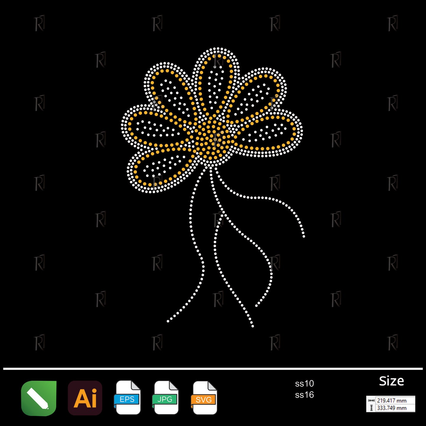 Daisy Bloom Rhinestone – Premium Rhinestone Design by Rhinestone1