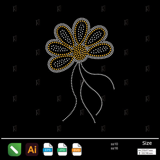 Daisy Bloom Rhinestone – Premium Rhinestone Design by Rhinestone1