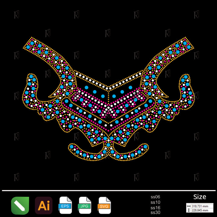 Vibrant Regal Collar Rhinestone – Premium Rhinestone Design by Rhinestone1