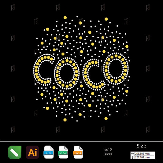COCO Sparkle Burst – Premium Rhinestone Design by Rhinestone1