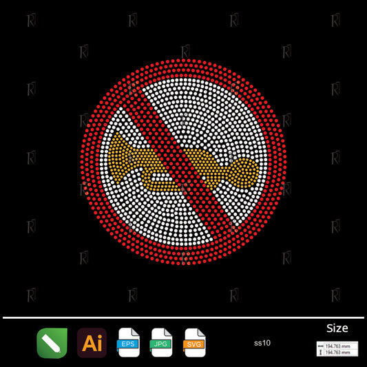 No Horn Symbol Rhinestone – Premium Rhinestone Design by Rhinestone1