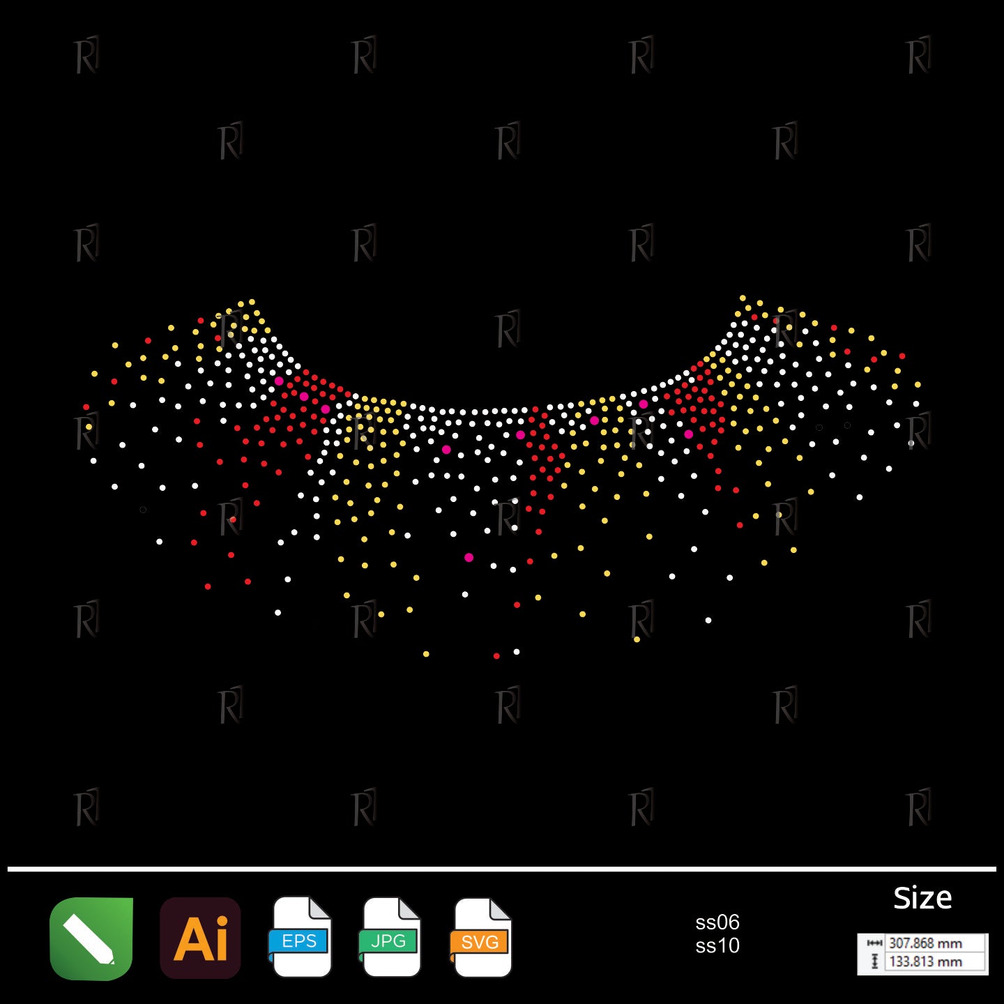 Sparkling Fade Collar Rhinestone – Premium Rhinestone Design by Rhinestone1