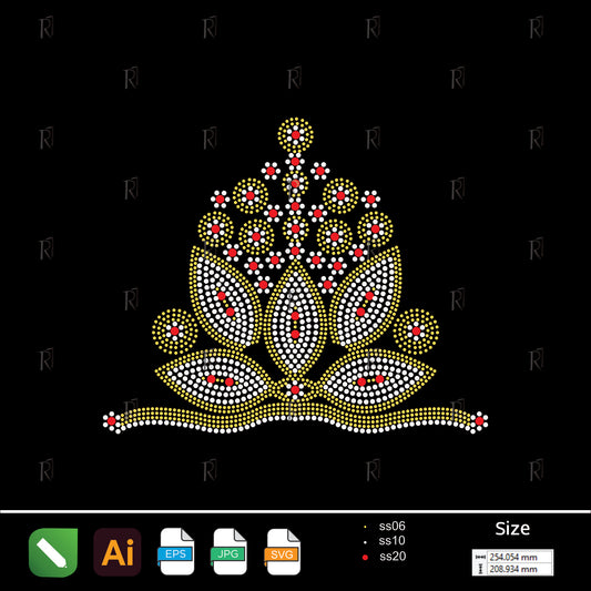 Lotus Bloom Rhinestone Design – Premium Rhinestone Design by Rhinestone1